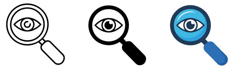 eye view spying icon set