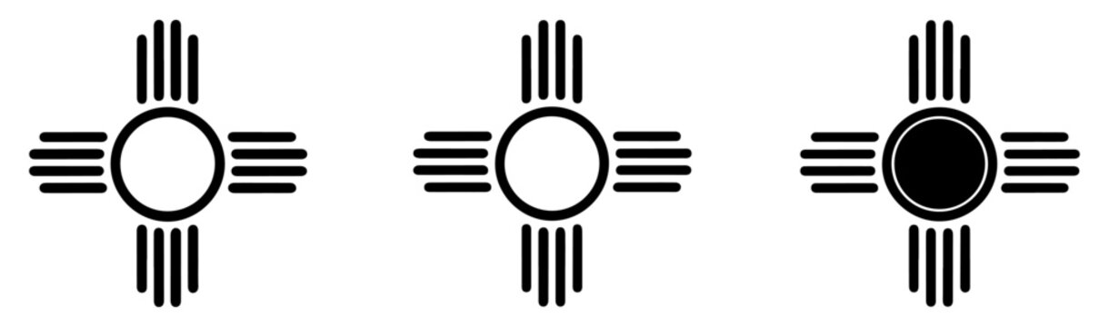 zia sun symbols icon set