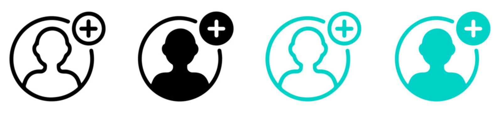 add friend user icon set