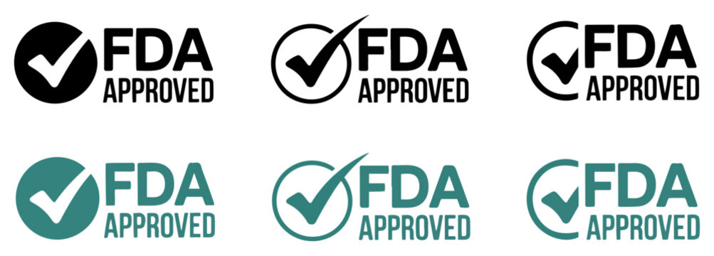 fda approved label icon set