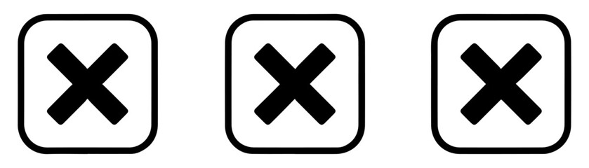 Obraz premium closed sign check cross vector icons 