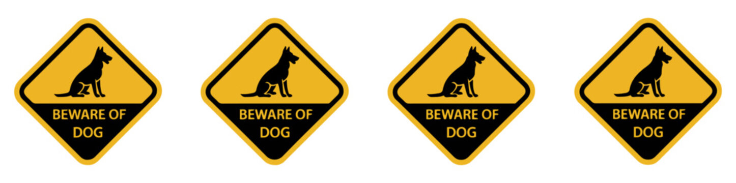 beware of dog warning sign icon