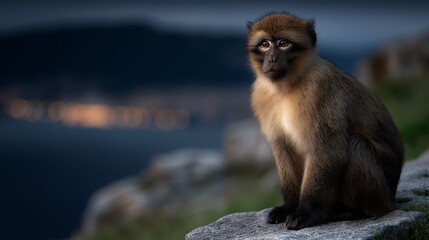 Fototapeta premium Monkey on the Rock of Gibraltar.
