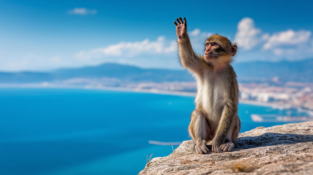 Monkey on the Rock of Gibraltar.