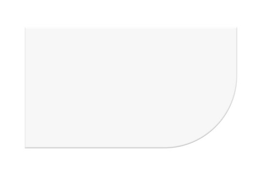 White card with one rounded corner isolated. Modern label mockup.