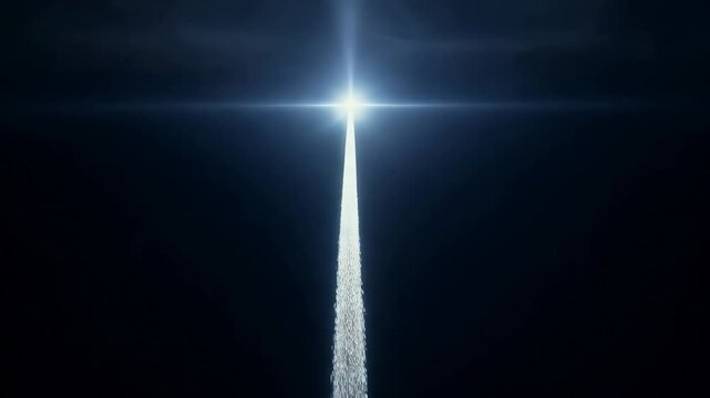 Abstract light particles flowing towards a bright singularity