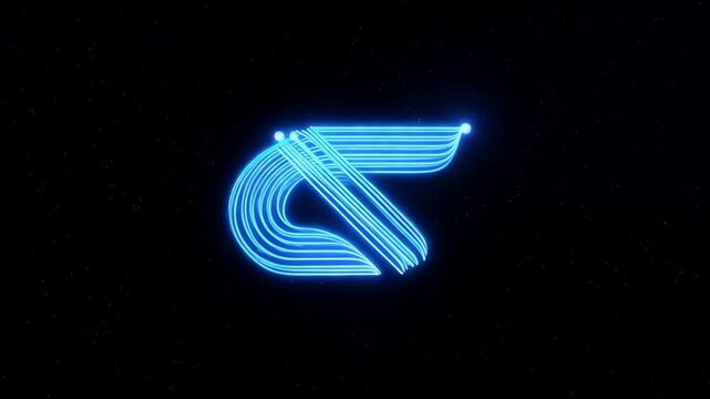 Glowing blue light streaks creating abstract shapes in deep space