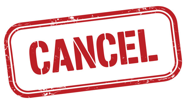 A red cancel stamp with the word cancel prominently displayed