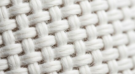 Close up of tightly woven white fabric texture