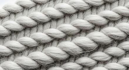 Close-up Macro Texture of Chunky Knit Wool Fabric