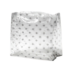 Obraz premium White and blue speckled granite stone cube isolated on transparent background