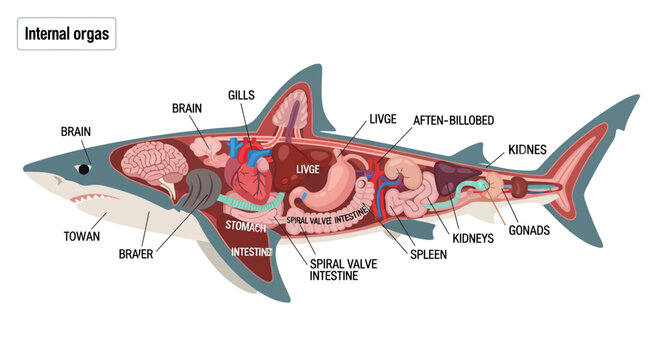 Shark Anatomy: Internal Organs Diagram, Science and Biology