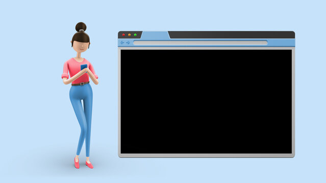 Explainer Girl Website Browsing