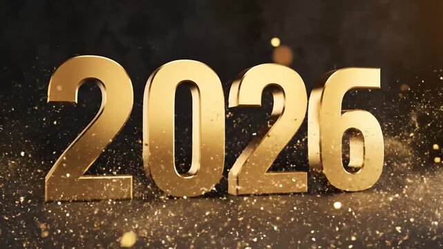Golden 2026 New Year Celebration Concept.