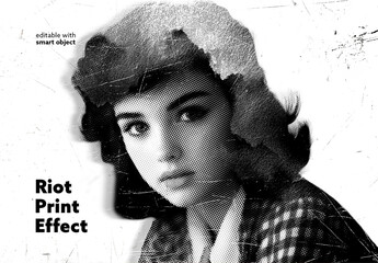 Riot Print Photo Effect