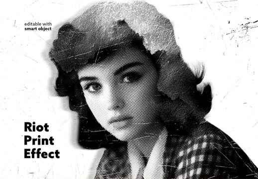 Riot Print Photo Effect