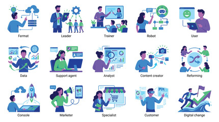 Modern Business Professionals Engaging in Digital Marketing Strategies and E-commerce Concepts in a Collaborative Office Environment