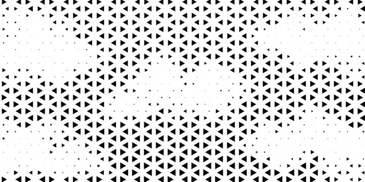 Seamless halftone triangle pattern. Random vector noise texture