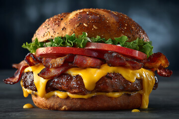 Juicy beef cheeseburger