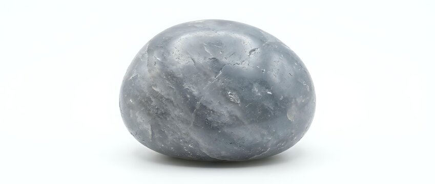 Blue calcite crystal stone isolated on white background for healing meditation and spiritual energy practices.