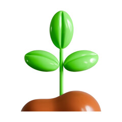 3d sprout plant vector icon seedling illustration isolated