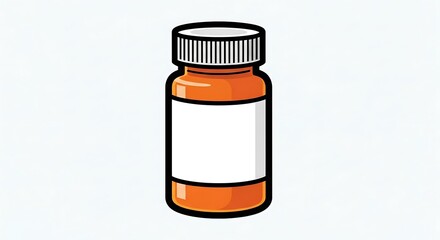Obraz premium Orange Medicine Bottle with Blank Label.