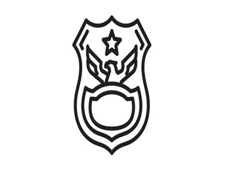 Obraz premium Minimalist police badge vector icon