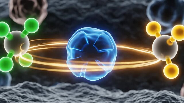 Once an antioxidant neutralizes a free radical, supporting molecules regenerate its active form. This cycle appears as rhythmic glowing loops, emphasizing sustained defense rather than one-time action