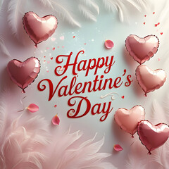 Happy valentines day with light background