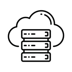 Obraz premium Black line cloud computing servers