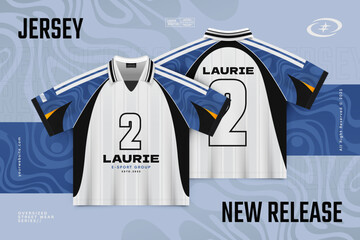 White blue esport jersey mockup isometric illustration © Macrovector