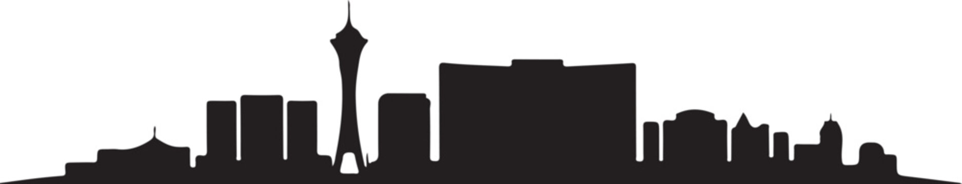 Las vegas skyline silhouette city landscape illustration isolated on light grey