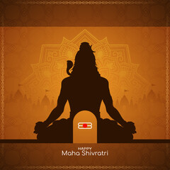 Happy Maha Shivratri Indian religious festival decorative card