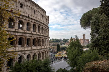 Fototapeta premium The famous amphitheatre The Colosseum in the city of Rome, Italy