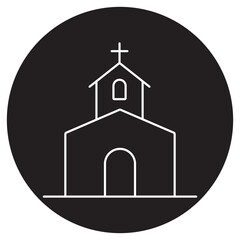 Church icon, Place of Worship, Sacred Christian Sanctuary, House of Prayer, Spiritual Fellowship Center, vector