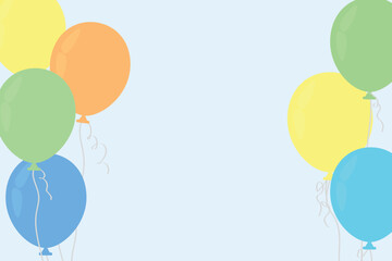 Kids Birthday Background with Colorful Balloons and Copy Space