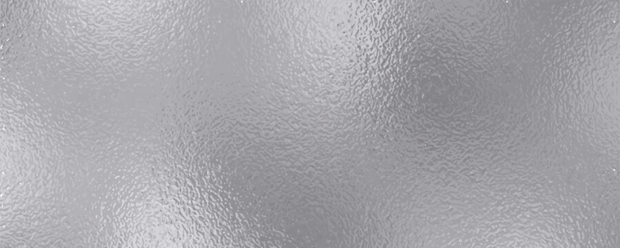 Shiny foil or silver metallic pattern. Texture of transparent, matte white and grey frosted glass, blur effect. Stained glass decorative background with glitter effect. Vector illustration