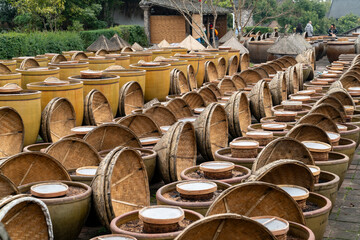 Obraz premium The traditional soy sauce brewing workshop in the estate