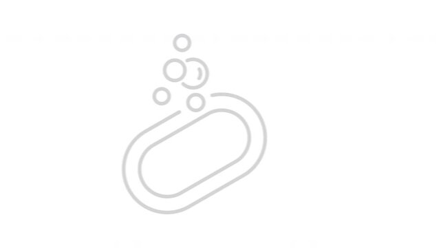 Hand Soap. Animation Icon. Isolated white background.