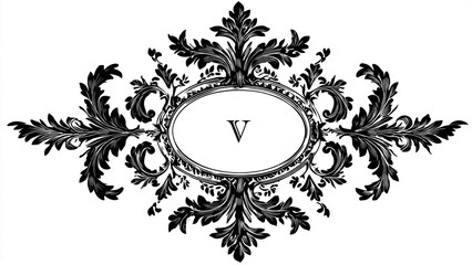 vintage frame with floral ornament