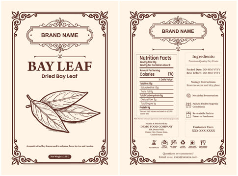 Bay Leaf Packaging Label 