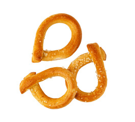 Traditional italian taralli snack with salt on transparent background
