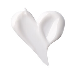 White cream texture forming heart shape for skin care