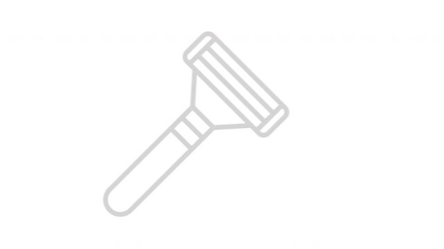 Razor animation icon, isolated on white background for grooming and hygiene design.