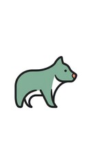 Fototapeta premium Stylized illustration depicts a simplified representation of a canid mammal in profile view