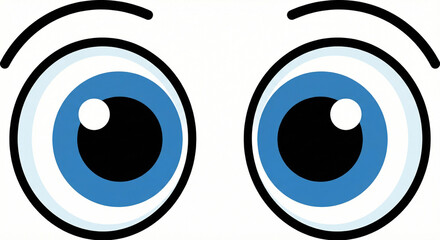 Cartoon Wide-Eyed Blue Eyes for Children, Playful Expression and Character Design