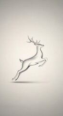 Fototapeta premium Stylized depiction of a leaping ungulate rendered with translucent shading creates a luminous effect
