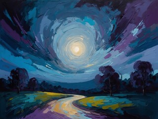 fantasy night landscape 