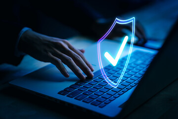 Enhancing Privacy and Security Measures for Remote Work Cybersecurity Strategies Digital Workspace Technology Close-Up Protecting Personal Data