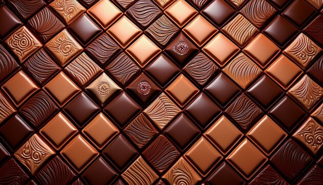 decorative chocolate squares arranged in grid pattern